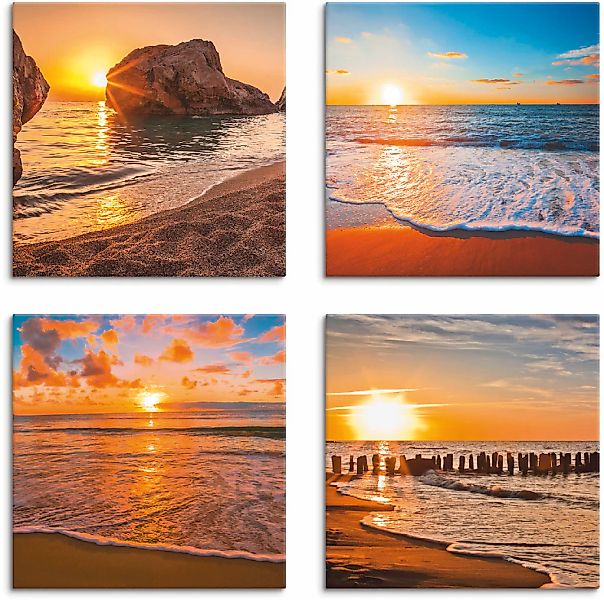 Artland Leinwandbild "Sonnenuntergänge am Strand & Meer" Sonnenaufgang & -u günstig online kaufen