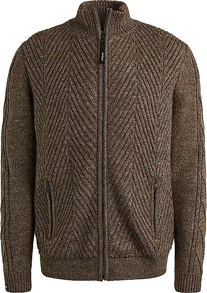 Vanguard Strickjacke Structure Wool Blend Braun - Größe M günstig online kaufen