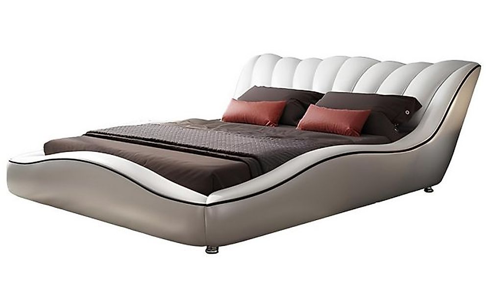 JVmoebel Bett Bett Luxus 180x200 Weiß Schlafzimmer Kunstleder Möbel Modern günstig online kaufen