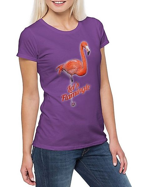 Urban Backwoods Print-Shirt Let's Flamingle Damen T-Shirt Flamingo Unicorn günstig online kaufen