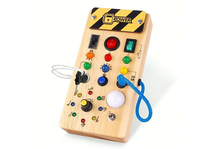 Japace Lernspielzeug Holz Busy Board – LED-Lichtschalter Lernspielzeug für günstig online kaufen