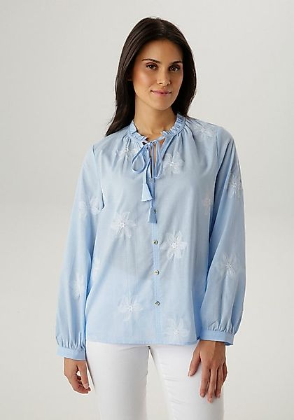 Aniston SELECTED Schlupfbluse mit aufwendiger Allover-Stickerei und Rüschen günstig online kaufen