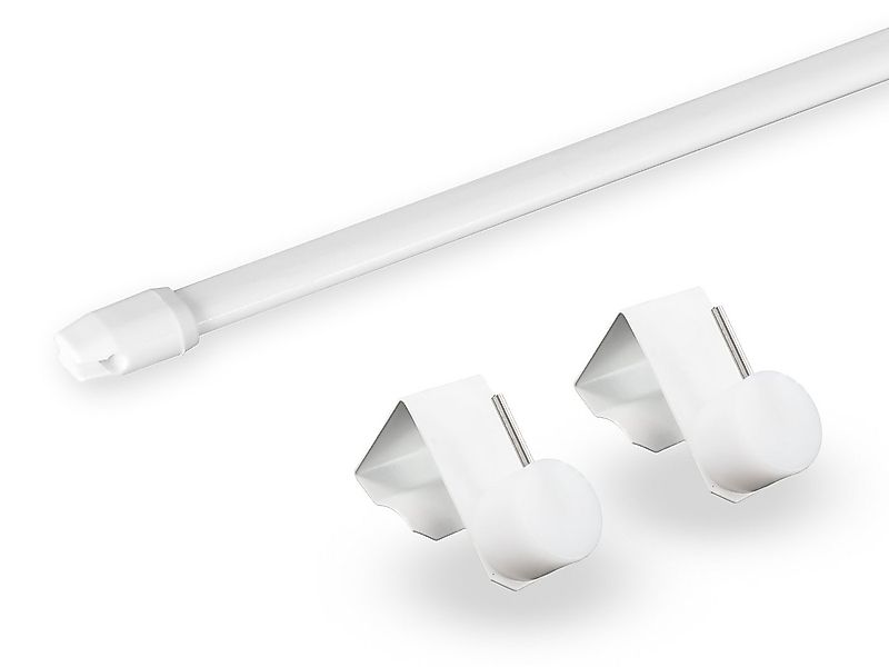 dekondo Vitragenstange Gardinenstange "Easy", weiß, rund, ausziehbar, klemm günstig online kaufen