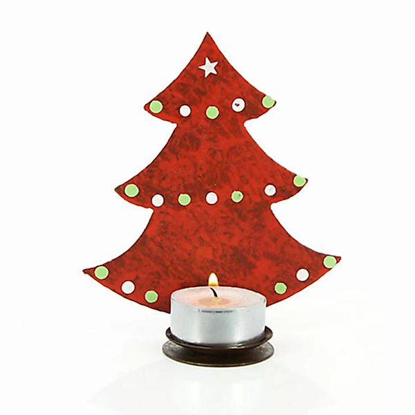 Teelichthalter Tannenbaum, Weihnachtsdeko Rot günstig online kaufen