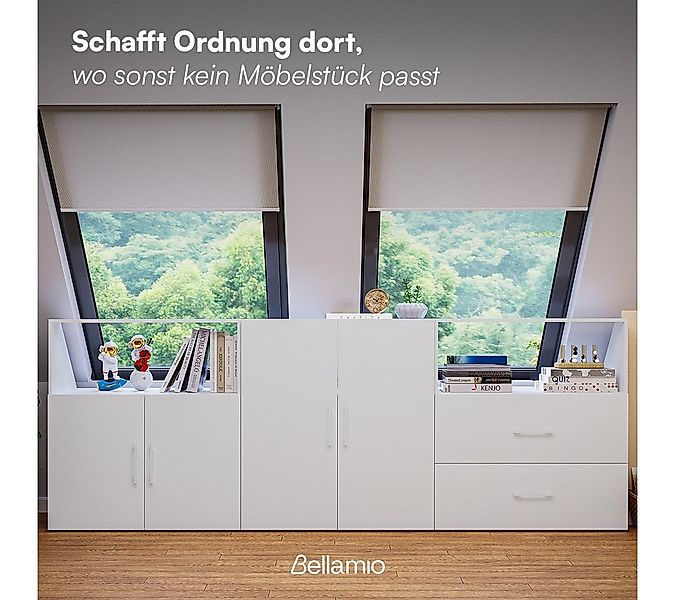 Bellamio Regal Aland Dachschrägenregal 45 Grad-Winkel, Weiß, 90 cm breit mi günstig online kaufen