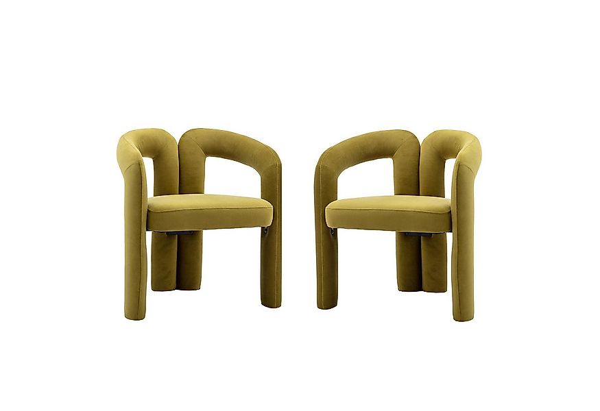 MODFU Stuhl 2er Set Esszimmerstuhl, Samt, Armlehnen (2er Set, Fass-Seitenst günstig online kaufen