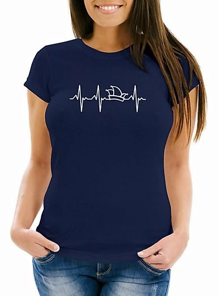 MoonWorks Print-Shirt Damen T-Shirt Fasching Karneval Narrenkappe EKG Verkl günstig online kaufen