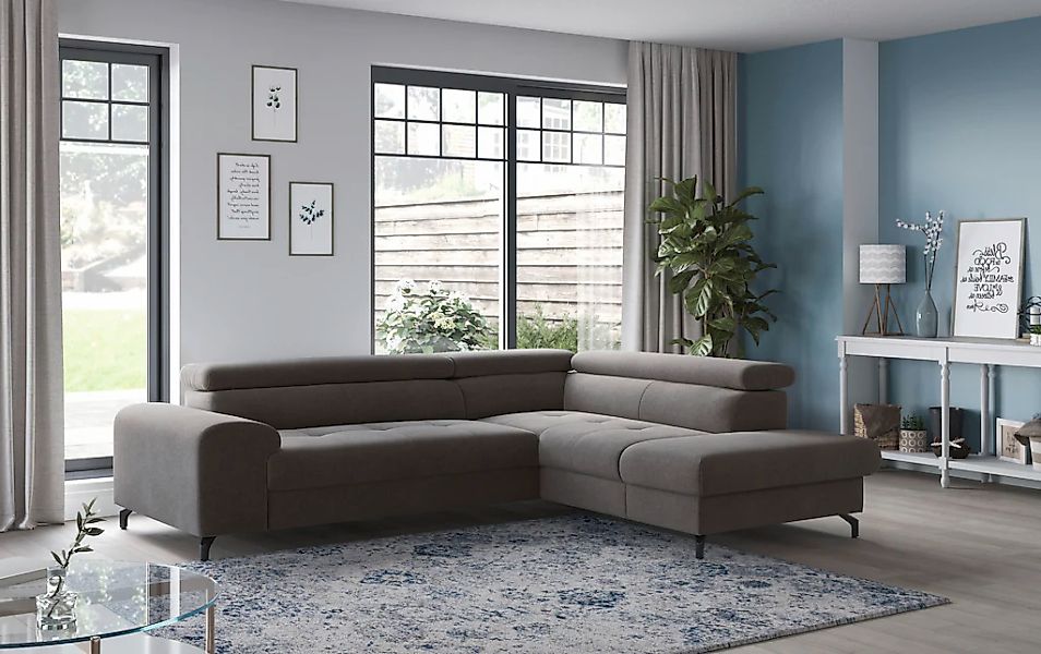 COTTA Ecksofa "Aura L-Form, B: 260 cm" mit Bettfunktion, Bettkasten & Kopft günstig online kaufen