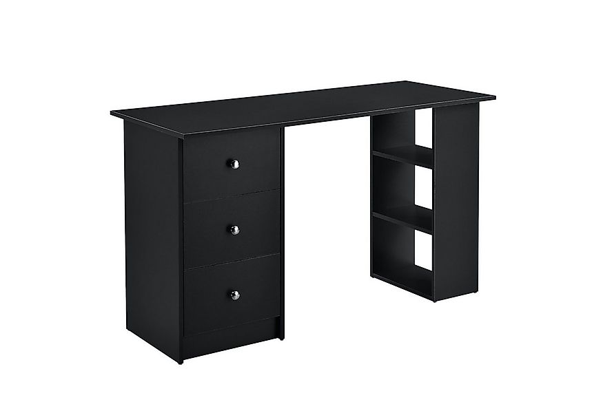 en.casa Schreibtisch, »Lemberg« mit Schubladen und Ablagen 120x50x72cm Schw günstig online kaufen
