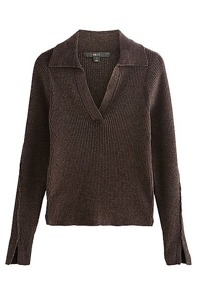 Next Polokragenpullover Gerippter Rollkragenpullover aus Chenille (1-tlg) günstig online kaufen