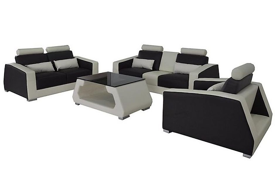 JVmoebel Sofa Sofa Couch Sitz Polster Komplett Gruppe Set Leder Garnitur 3+ günstig online kaufen