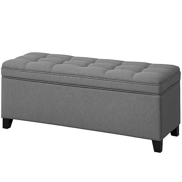 HOMCOM Aufbewahrungshocker Bank Aufbewahrung 112L Leinenbezug mit 2 Sicherh günstig online kaufen