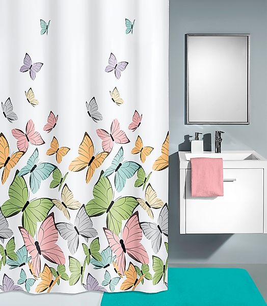 Kleine Wolke Duschvorhang "Butterflies" Breite 180 cm 1 Stk. tlg. günstig online kaufen