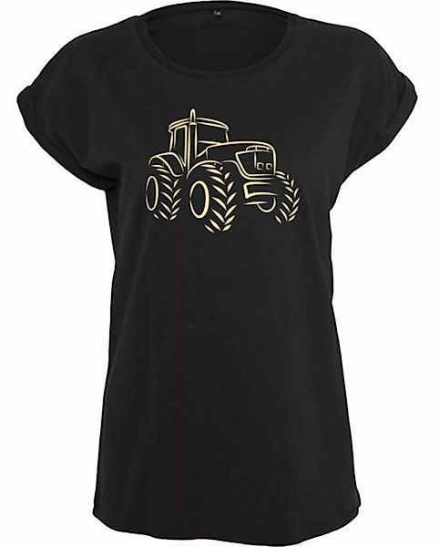Baddery Print-Shirt Damen : Traktor - Geschenk für Traktorfahrerin - T-Shir günstig online kaufen