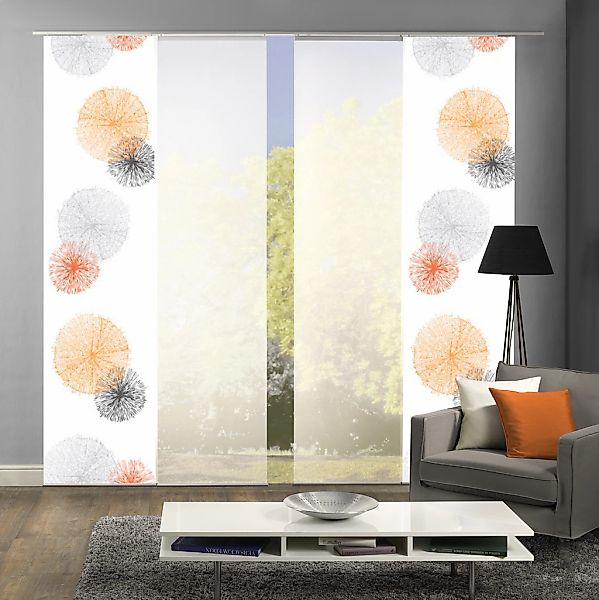 HOME WOHNIDEEN Schiebegardine "SCOPPIO" Klettband 4 Stk. tlg. HxB: 245x60, günstig online kaufen