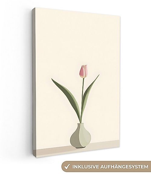OneMillionCanvasses® Leinwandbild Tulpe - Vase - Beige, Fotodruck (1 St), L günstig online kaufen