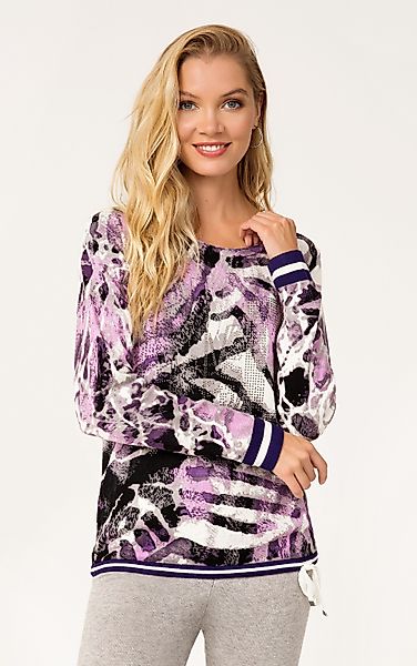 Passioni Strickpullover mit abstraktem Animalprint und günstig online kaufen