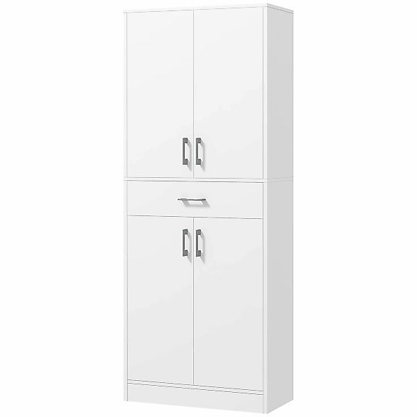 HOMCOM Küchenbuffet Küchenschrank hoher Schrank 2 verstellbare Regale 4 Tür günstig online kaufen