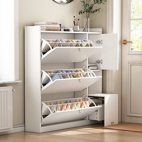 OKWISH Schuhschrank Kipp-Schuhschrank,mit 3 schubladen (Vielseitiger günstig online kaufen