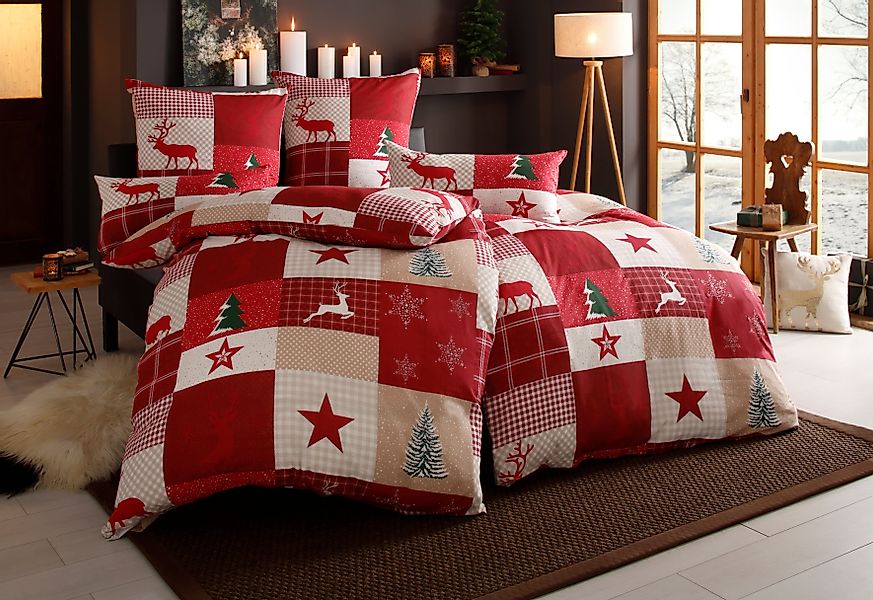 Home affaire Bettwäsche "Nicholas" 2 Stk. tlg. Weihnachtsbettwäsche, Winter günstig online kaufen