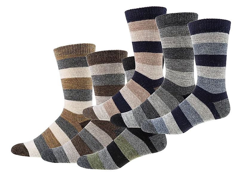 Wowerat Basicsocken Warme Wollsocken mit Alpaka und Schafwolle gestreifte N günstig online kaufen