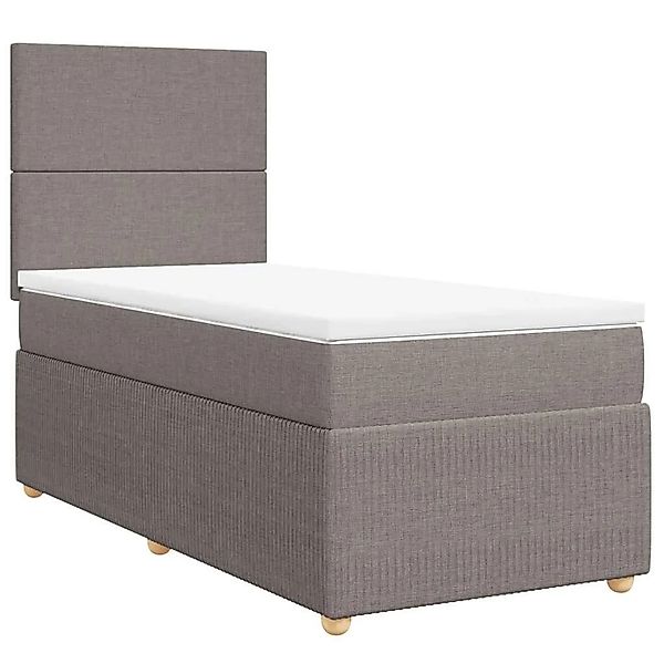 vidaXL Boxspringbett mit Matratze Taupe 90x190 cm Stoff 3291908 günstig online kaufen