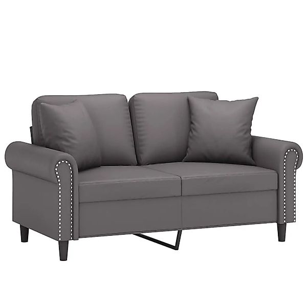 vidaXL 2-Sitzer-Sofa mit Zierkissen Grau 120 cm Kunstleder 3200927 günstig online kaufen