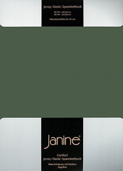 Janine Janine Spannbetttuch Elastic-Jersey 5002 olivgrün (76) Größe:  200x2 günstig online kaufen