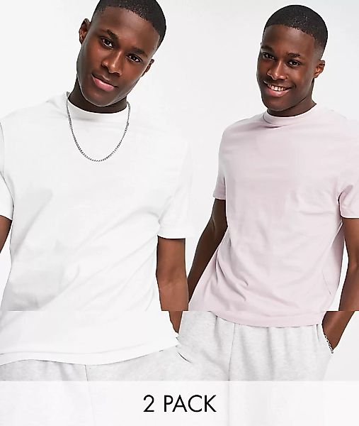 ASOS DESIGN – 2er-Pack T-Shirts-Mehrfarbig günstig online kaufen