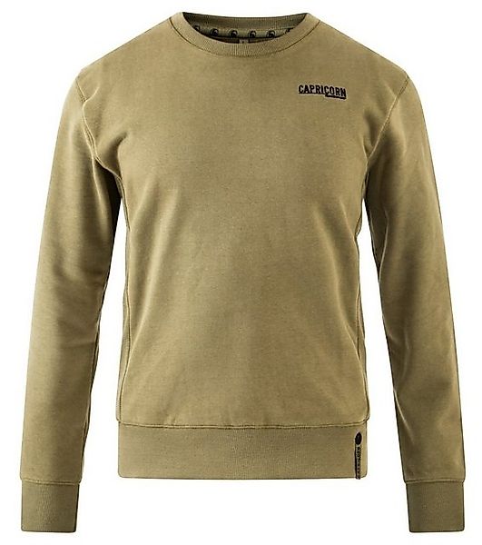 Capricorn Rockwear Sweatshirt Bodo olivgrün seitlich eingenähter Rippstoff günstig online kaufen