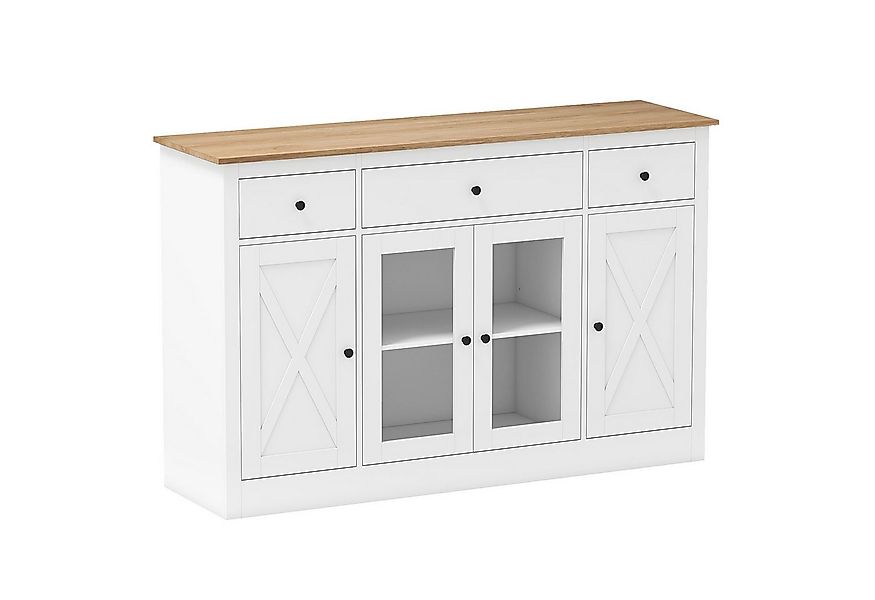 KOMFOTTEU Küchenbuffet Küchenschrank Sideboard mit Arbeitsplatte, Schublade günstig online kaufen