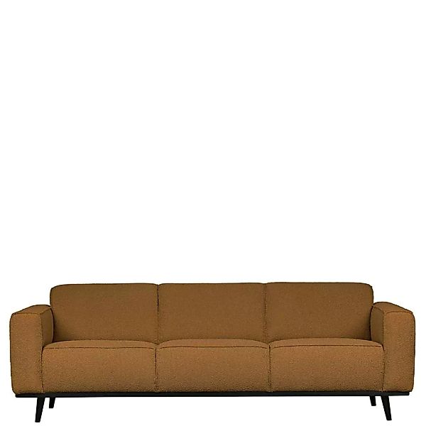 Dreisitzer Sofa in Bernsteinfarben Stoff Armlehnen günstig online kaufen