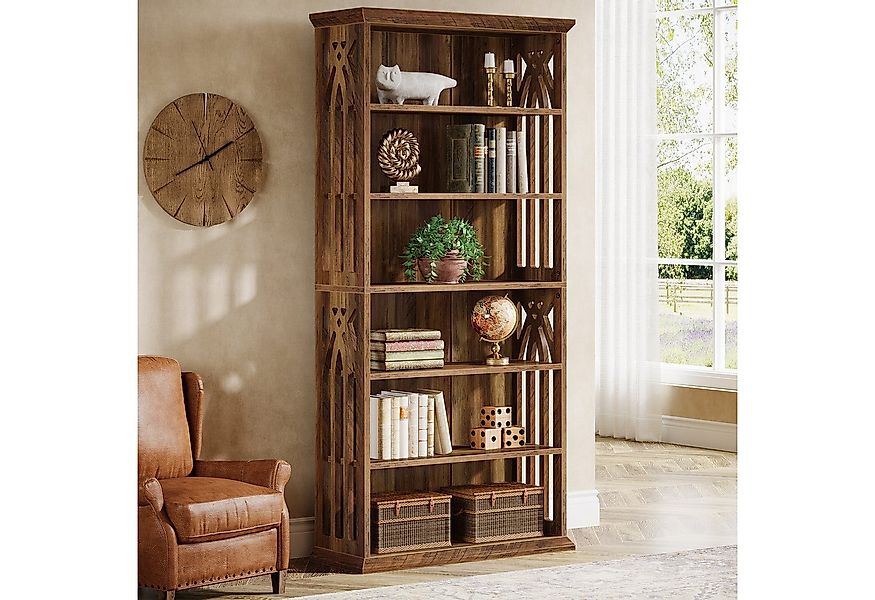 Tribesigns Bücherregal 190 cm hohes große Bücherregale, Ausstellungsregale, günstig online kaufen