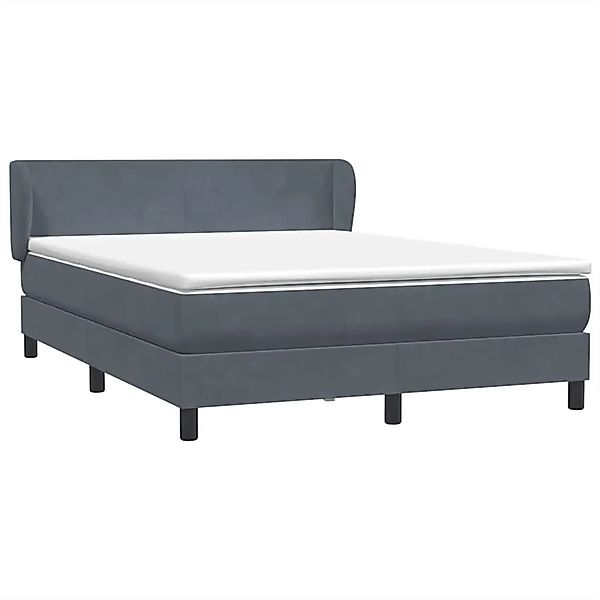 vidaXL Boxspringbett mit Matratze Dunkelgrau 140x210 cm Samt 3317356 günstig online kaufen
