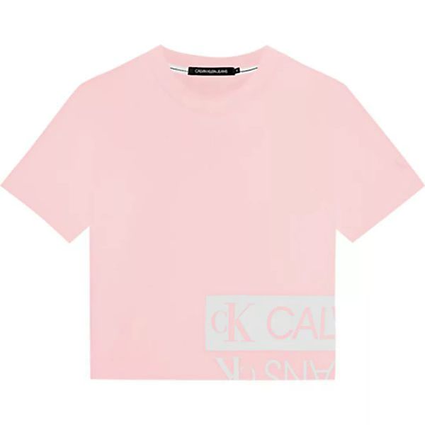 Calvin Klein Jeans Mirrored Logo Boxy Kurzärmeliges T-shirt M Pearly Pink / günstig online kaufen