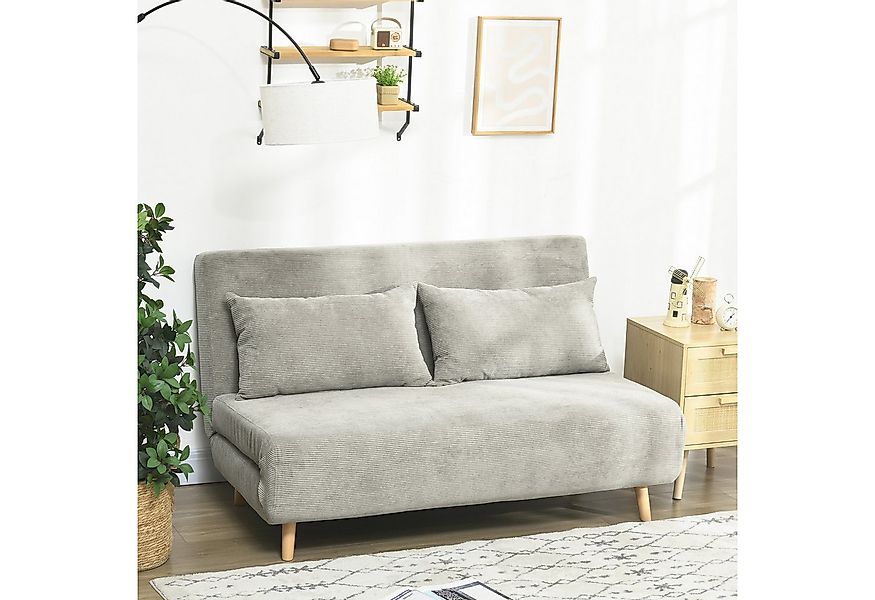 HOMCOM Schlafsofa Doppelschlafsofa mit 3-fach verstellbarer Rückenlehne und günstig online kaufen