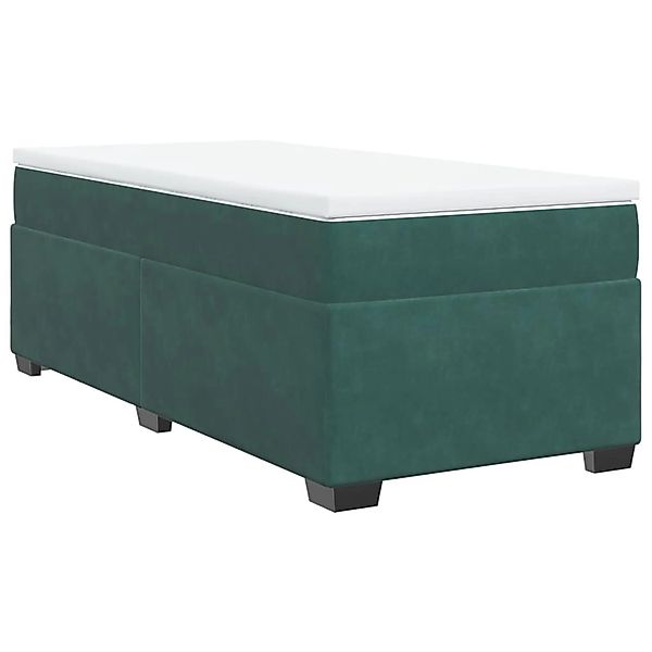 vidaXL Boxspringbett mit Matratze Dunkelgrün 100x200 cm Samt 3285266 günstig online kaufen