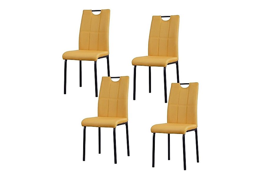 HTI-Living Polsterstuhl Esszimmerstuhl Denton Webstoff Gelb 4er-Set (Set, 4 günstig online kaufen