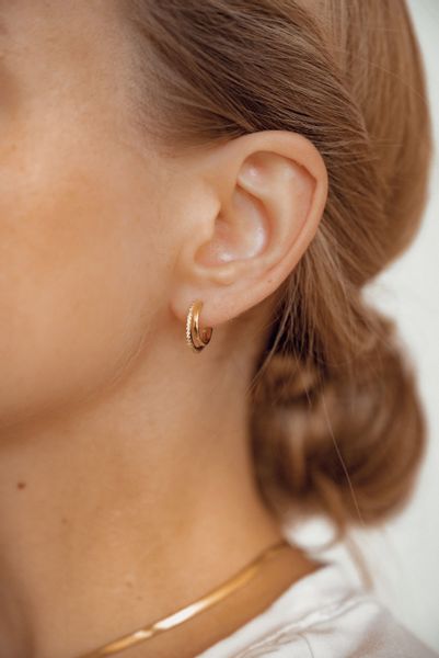 Hey Happiness Paar Ohrstecker Doppelt Kristalle, günstig online kaufen