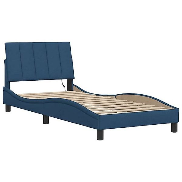 vidaXL Bett Bettgestell ohne Matratze Blau 80x200 cm Stoff günstig online kaufen