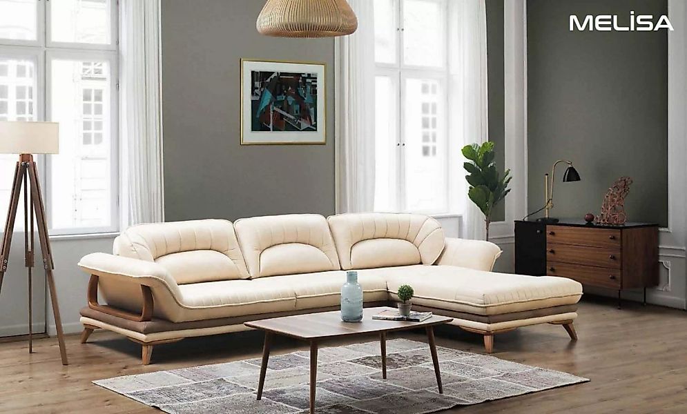 JVmoebel Ecksofa Wohnzimmer Textil L-Form Sofas Weiß Neu Ecksofa Couch, Mad günstig online kaufen