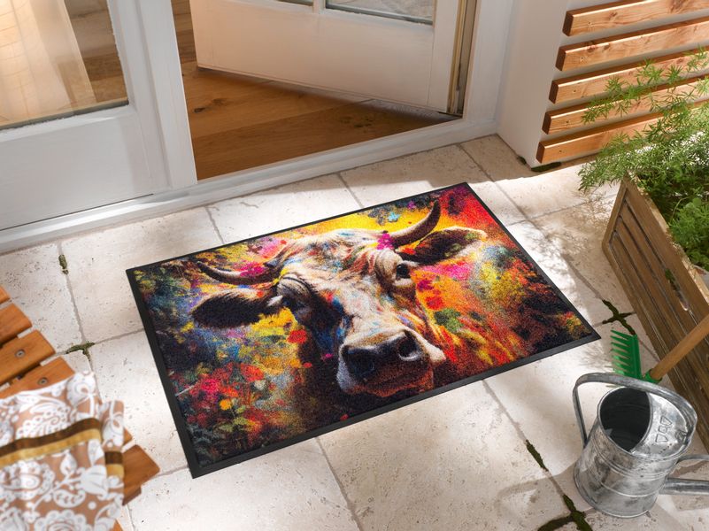 wash+dry by Kleen-Tex Fußmatte "Cowy McCow" rechteckig 7 mm Höhe günstig online kaufen