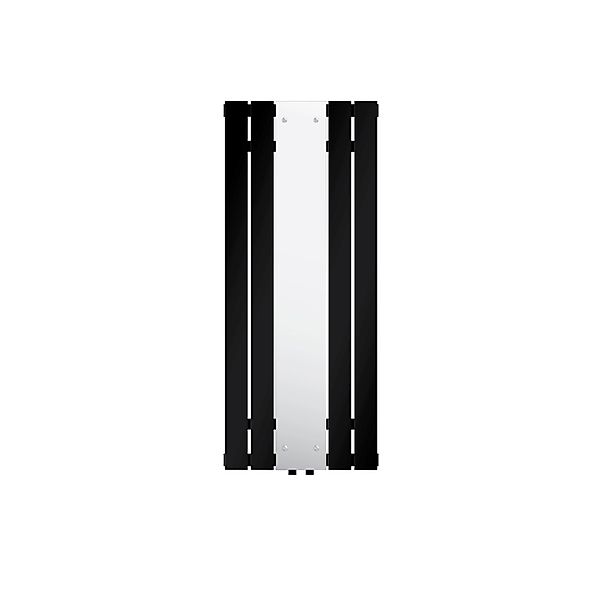 LuxeBath Badheizkörper mit Spiegel 1200x450 mm Schwarz Matt Mittelanschluss günstig online kaufen