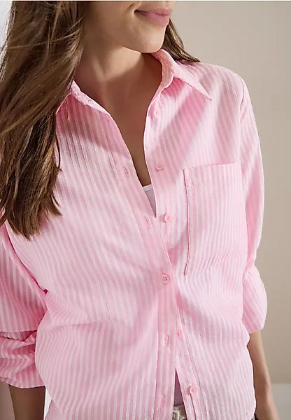 Bluse mit Hemdkragen und Streifen günstig online kaufen