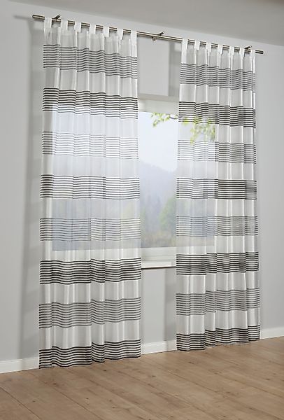 GARDINIA Gardine Schlaufenschal Webstreifen, Schlaufen (1 günstig online kaufen