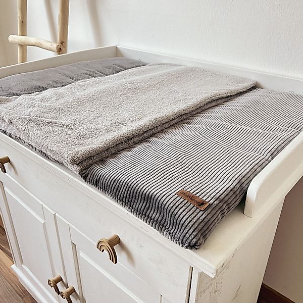 LittleANTunique Wickelauflage WICKELTISCHAUFLAGE CORD GRAU günstig online kaufen