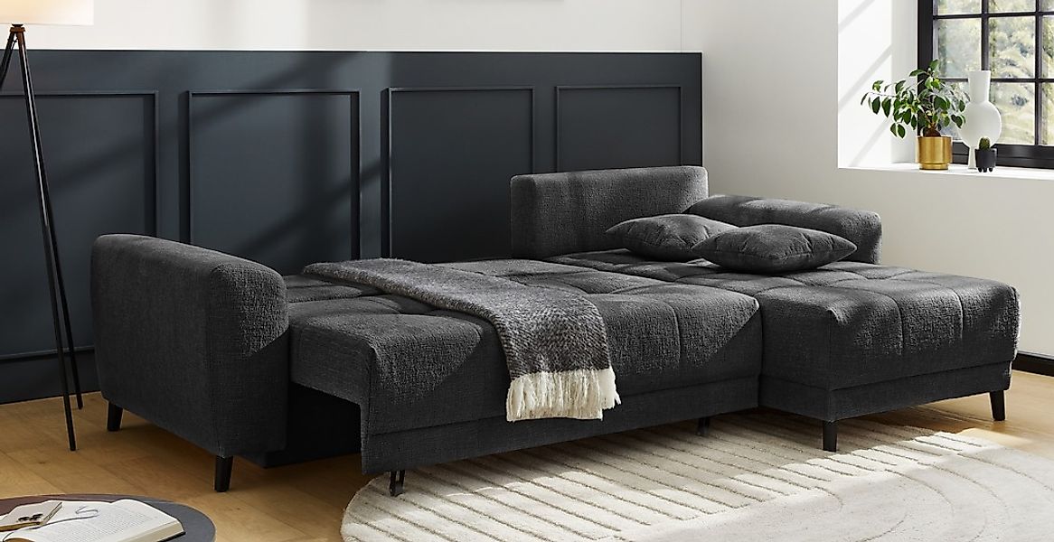 Jockenhöfer Gruppe Ecksofa »Beverly, inklusive Bettfunktion«, Stauraum / Be günstig online kaufen