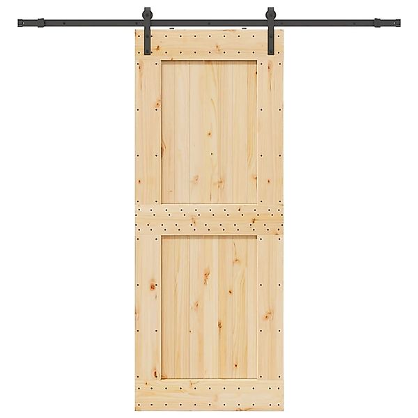 vidaXL Schiebetür mit Beschlag 90x210 cm Massivholz Kiefer 3332709 günstig online kaufen