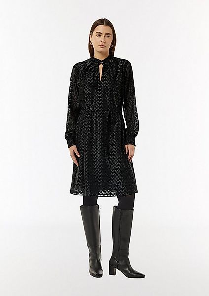 comma Minikleid Kleid Blusenkleid mit Transparenz-Effekt und Glitzergarn günstig online kaufen