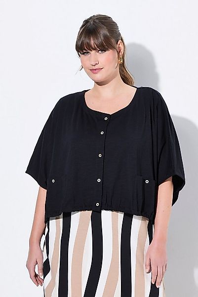 Ulla Popken Longtop Shirt Saumband Rundhals Halbarm Biobaumwolle günstig online kaufen
